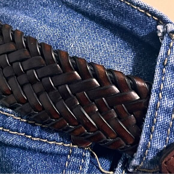 Genuine Leather Braided Belt bonded lacing 34 - Picture 2 of 11